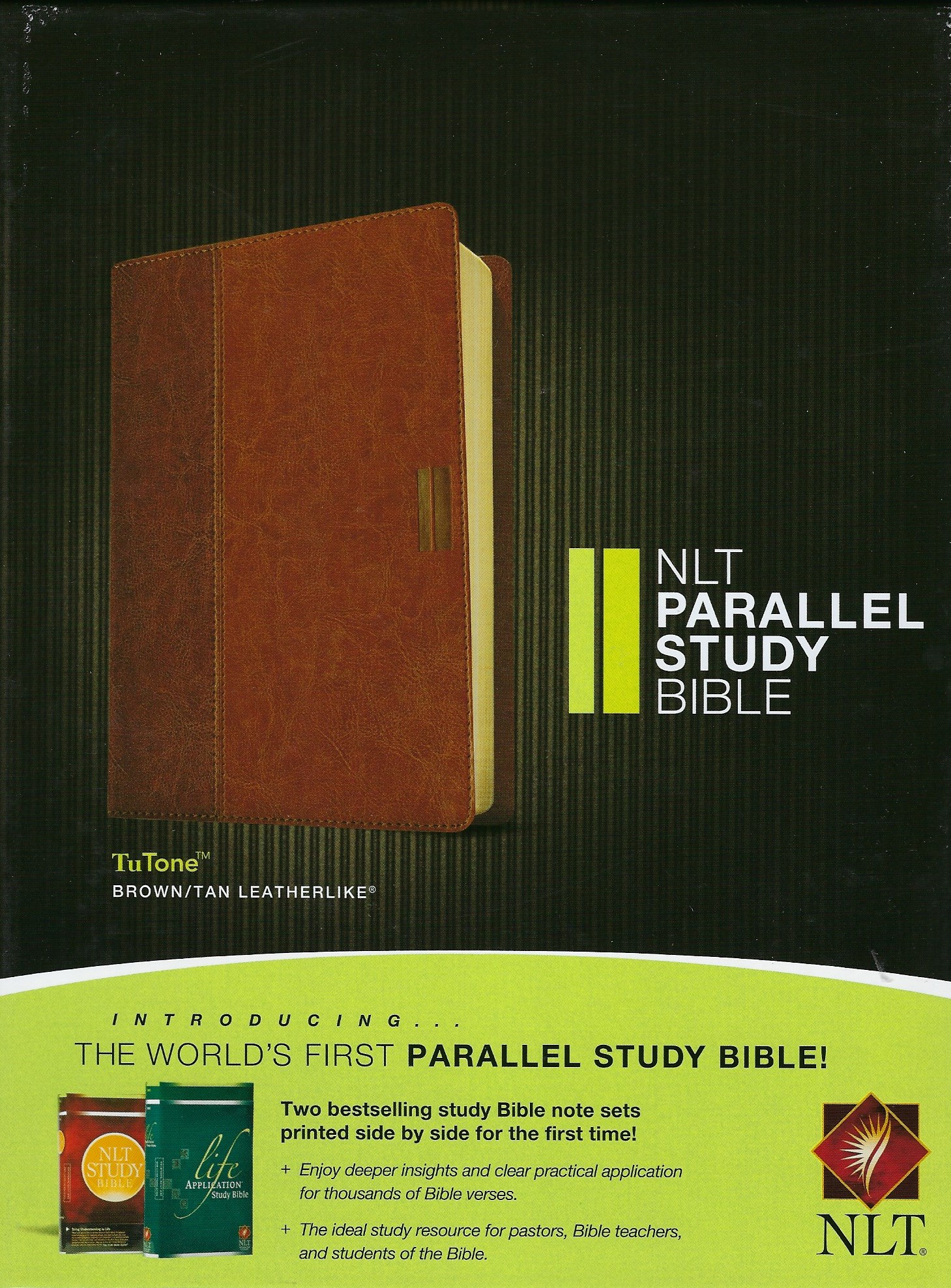 NLT PARALLEL STUDY BIBLE TuTone Brown/Tan LeatherLike